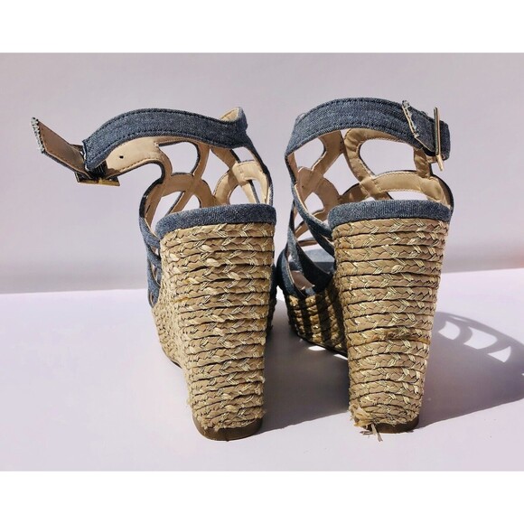 Jennifer Lopez Shoes Platform Demin Blue Size 6 - Picture 9 of 10